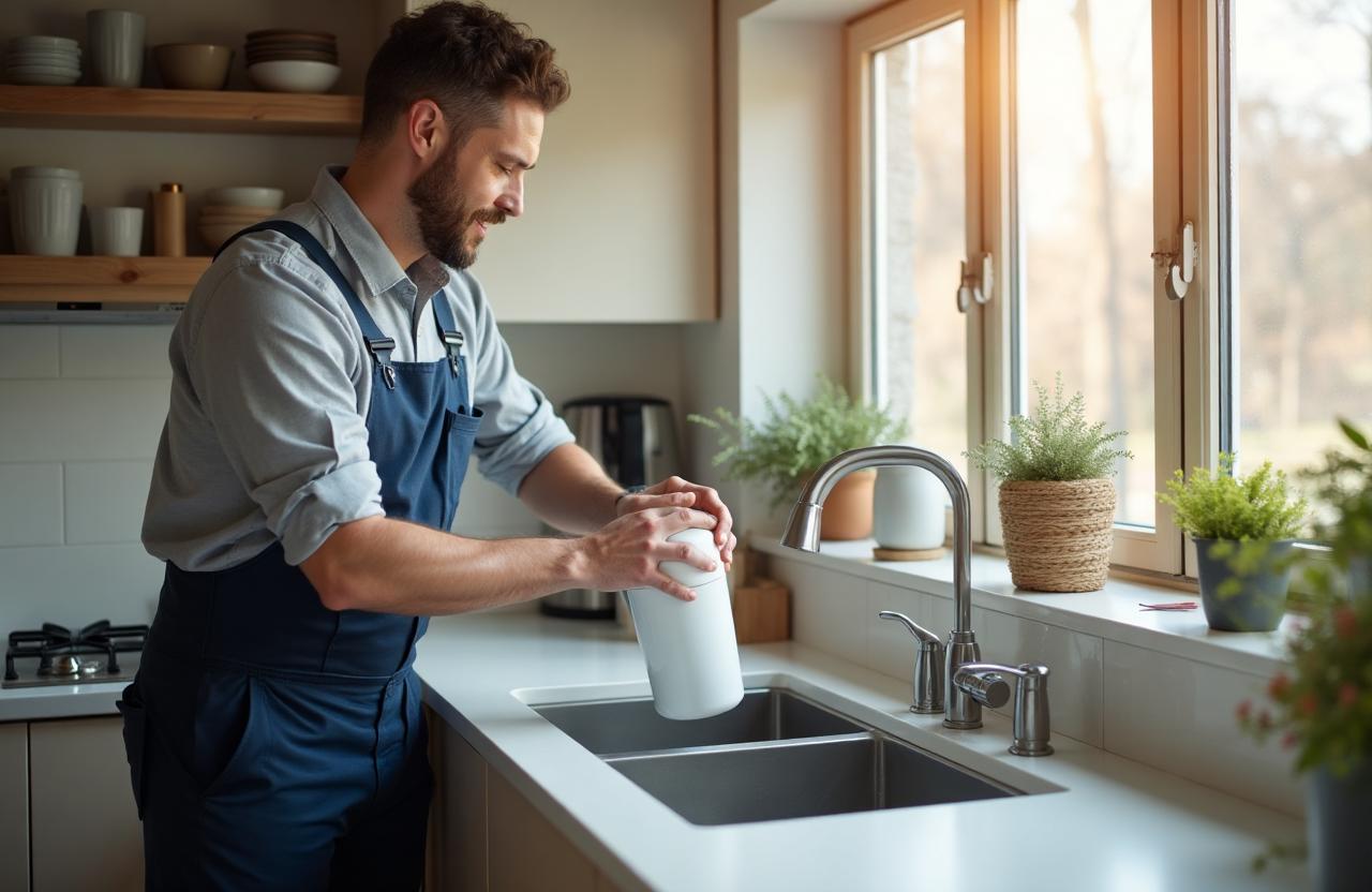 Technicien certifié installant le Glouglou OSMO ONE